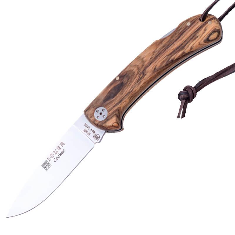 Coltello da caccia Joker Cocker drop point con legno di bocote