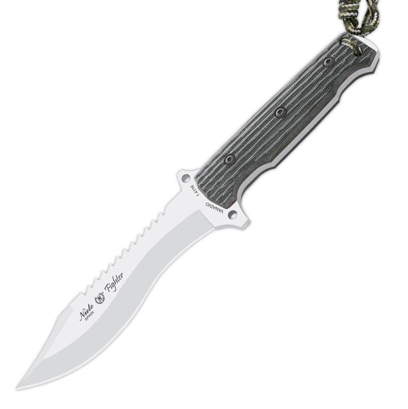 Nieto Fighter Bowie tactical knife with micarta canvas handle and...