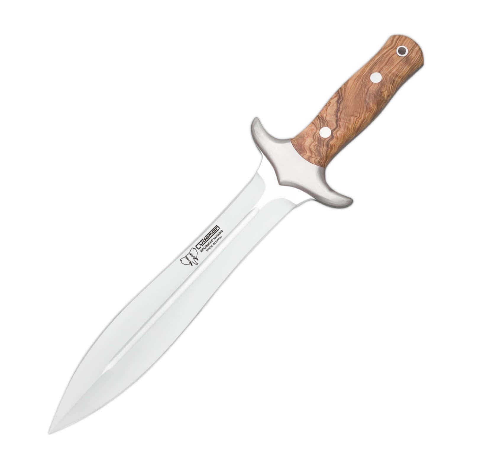 Couteau de chasse Cudeman. Manche en olive satinée. Lame de 24cm