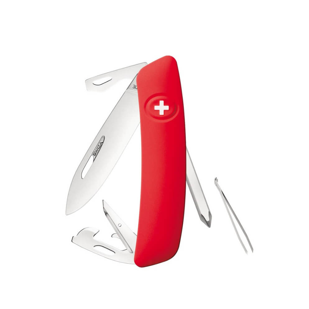Swiza D04 rotes Mehrzweckmesser mit 11 Funktionen KNI.0040.1000