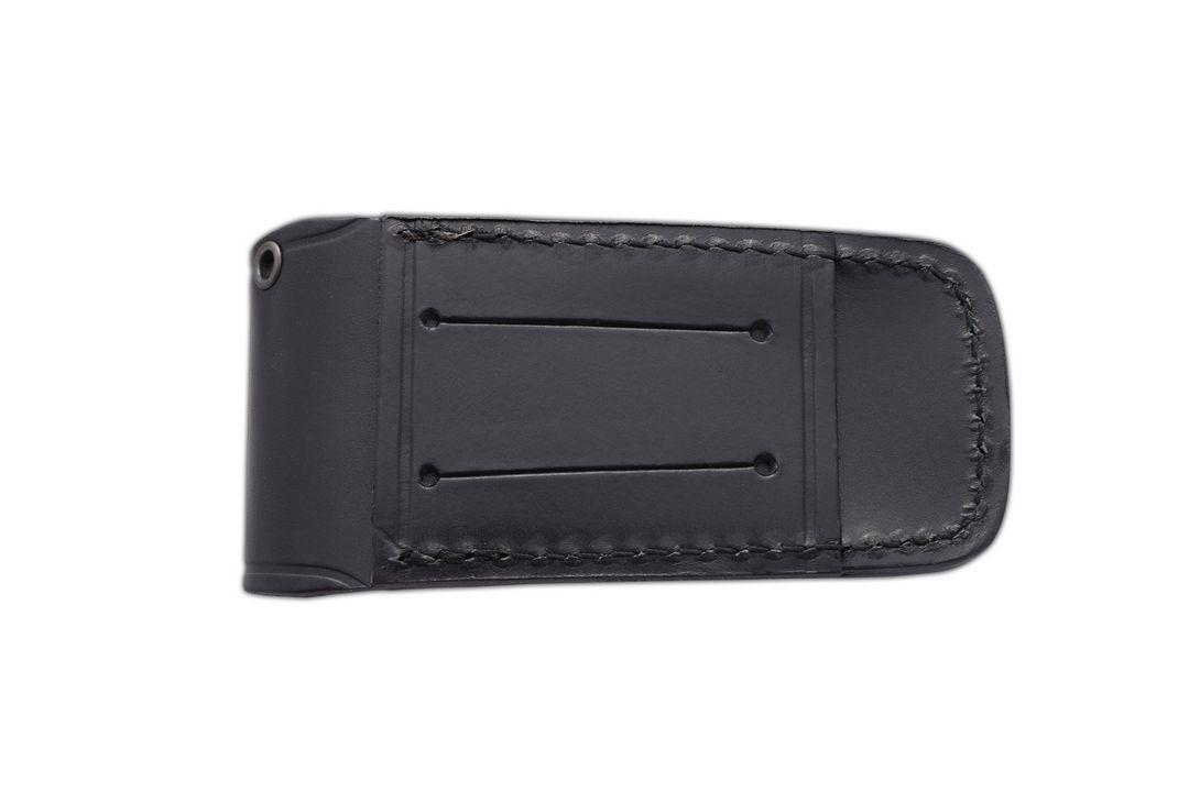 Canivete SV3 JV com cabo preto de micarta e bainha de couro