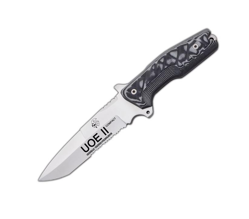 Faca Militar JV UOE II Compact com cabo de micarta preto