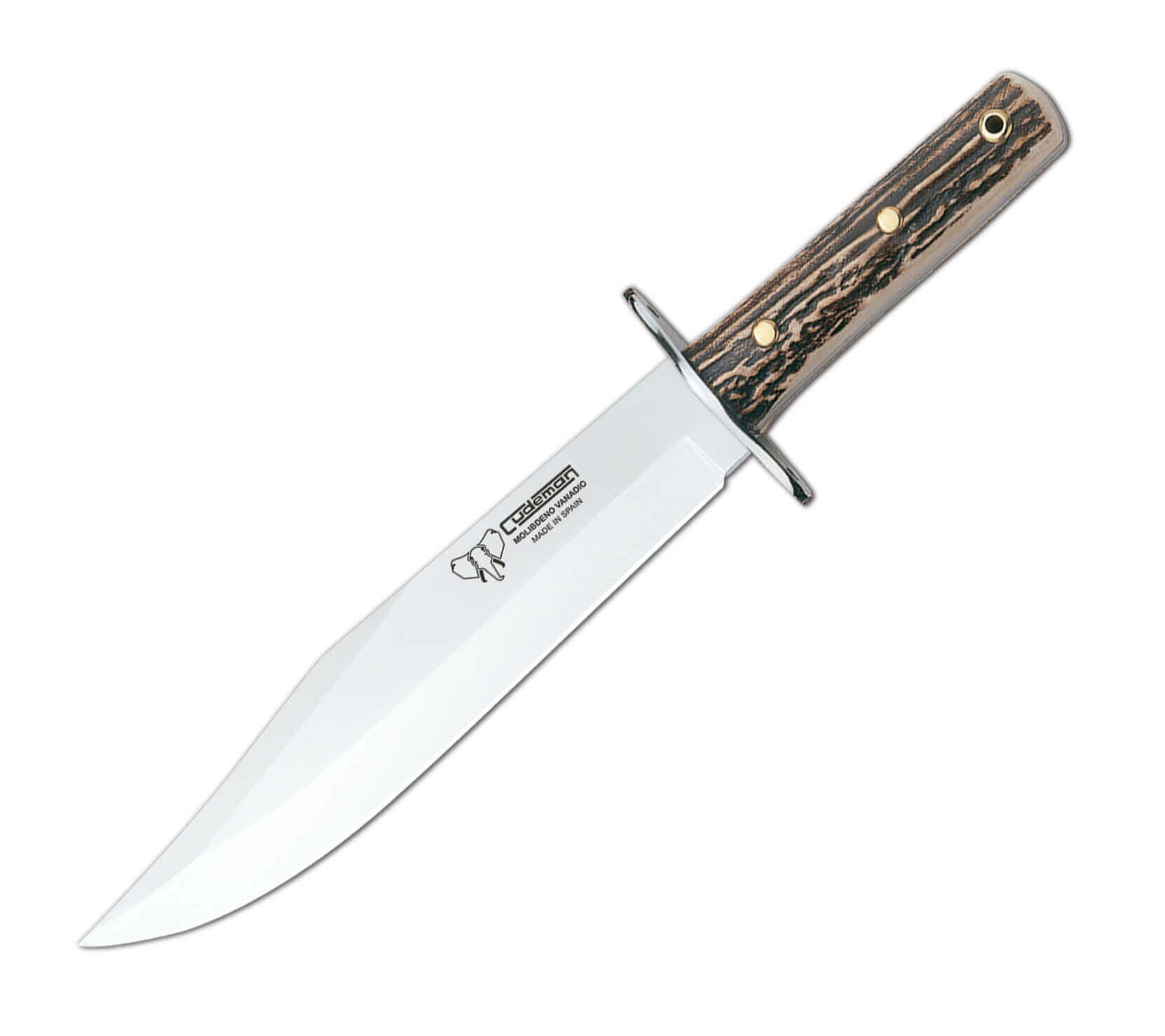 Coltello Cudeman Bowie 106-C con manico in corno di cervo e lama da 25 cm