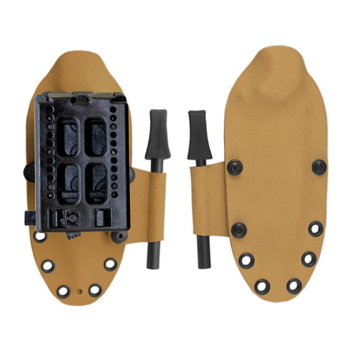 Cudeman Mini Green Beret Messer. Griff aus braunem Micarta. BÖHLER N-695 Stahl. Kydex-Scheide