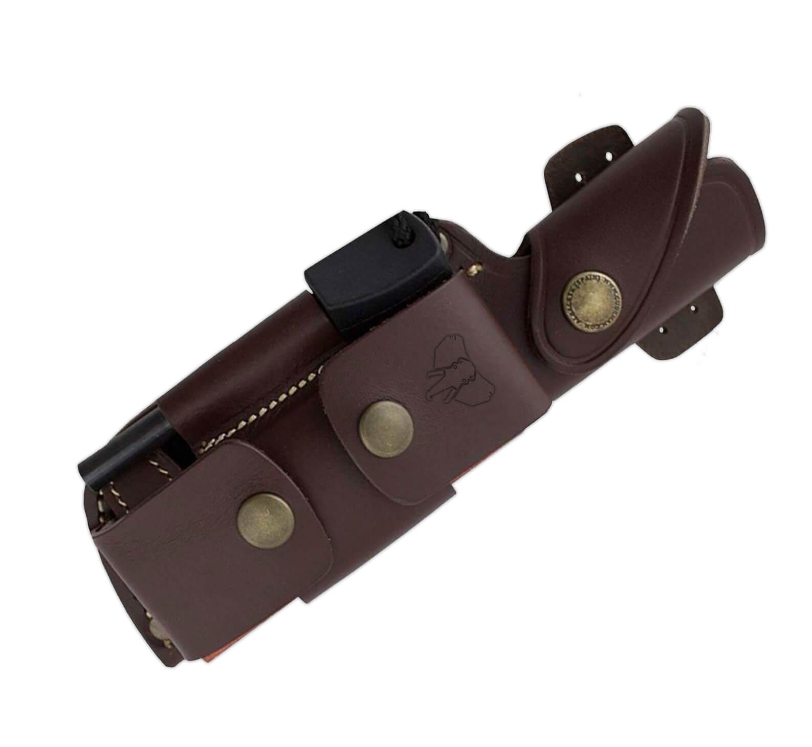 Faca de sobrevivência modelo Fab I. Punho de cocobolo. Aço Boehler N695. Kit completo