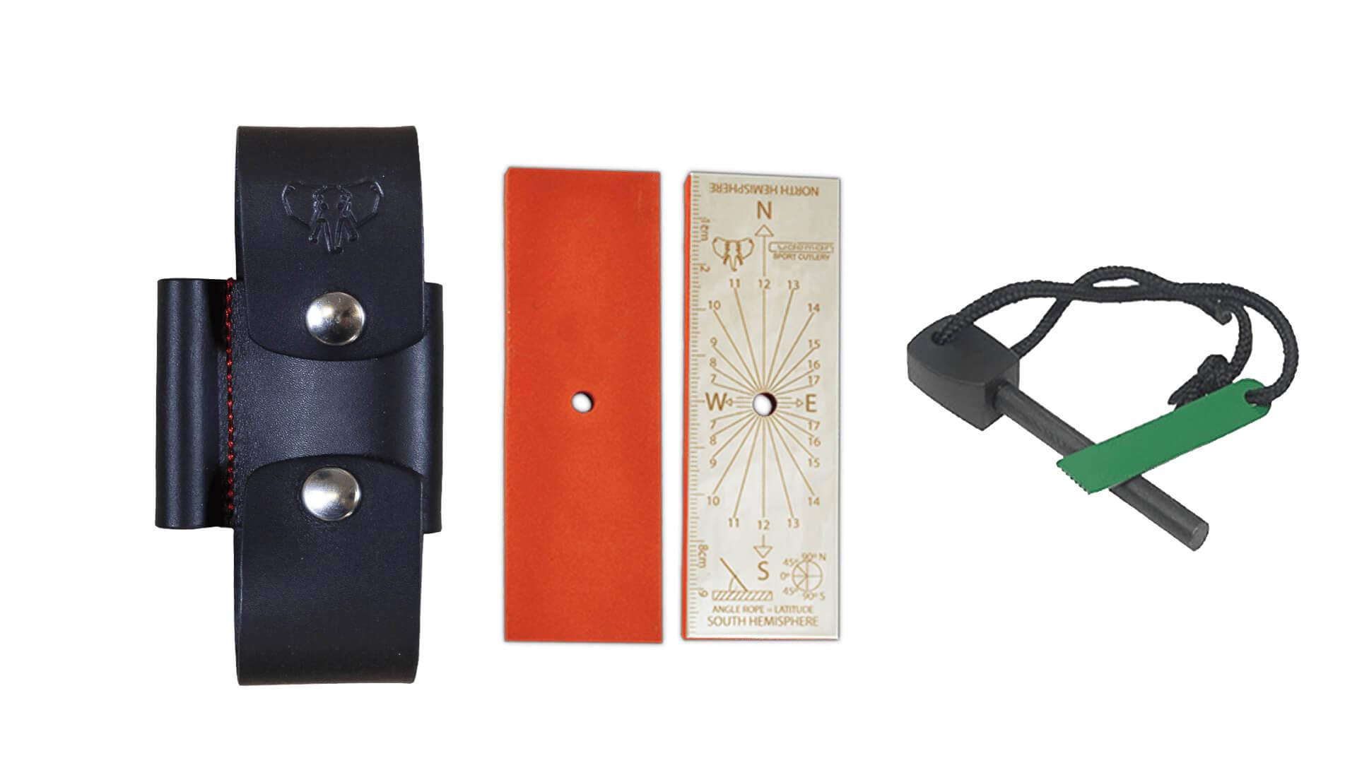 Cudeman schwarze Lederkupplung mit Extras. 11cm