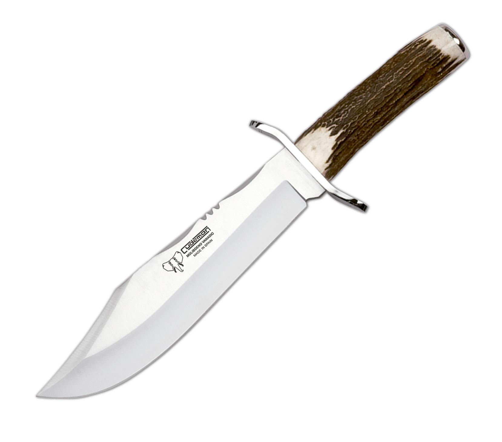 Couteau Cudeman Bowie 294-C avec manche en bois de cerf et lame de 23,5 cm
