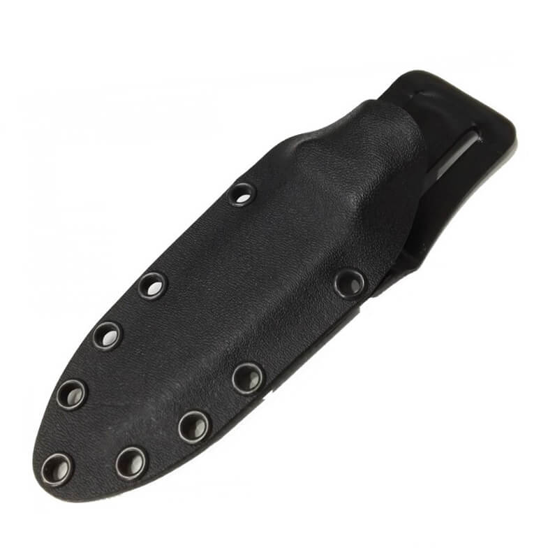 Faca tática Muela Rhino com cabo em micarta preto e bainha em kydex