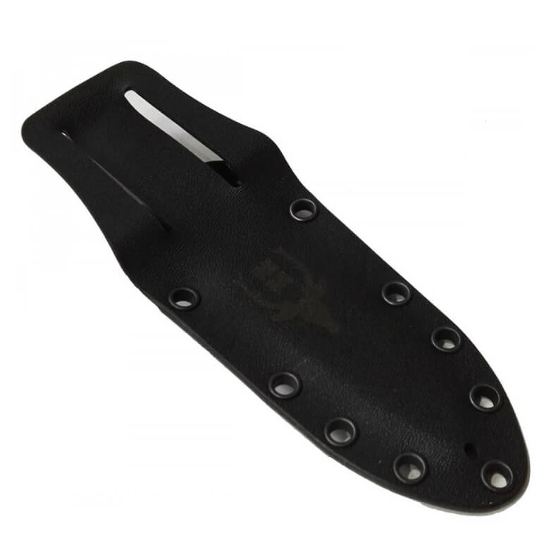 Faca tática Muela Rhino com cabo em micarta preto e bainha em kydex