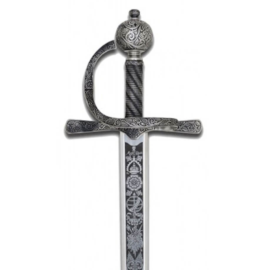 Espada de Sir Francis Drake con acabado en plata y empuñadura decorada Marto 5100