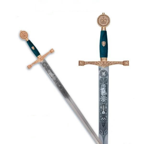 Épée Excalibur en or avec gravure profonde Marto MA752