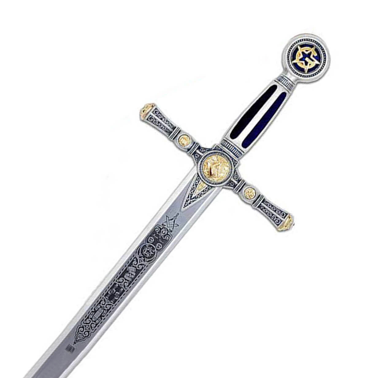 Espada maçônica de prata com gravação profunda Marto MA775.1