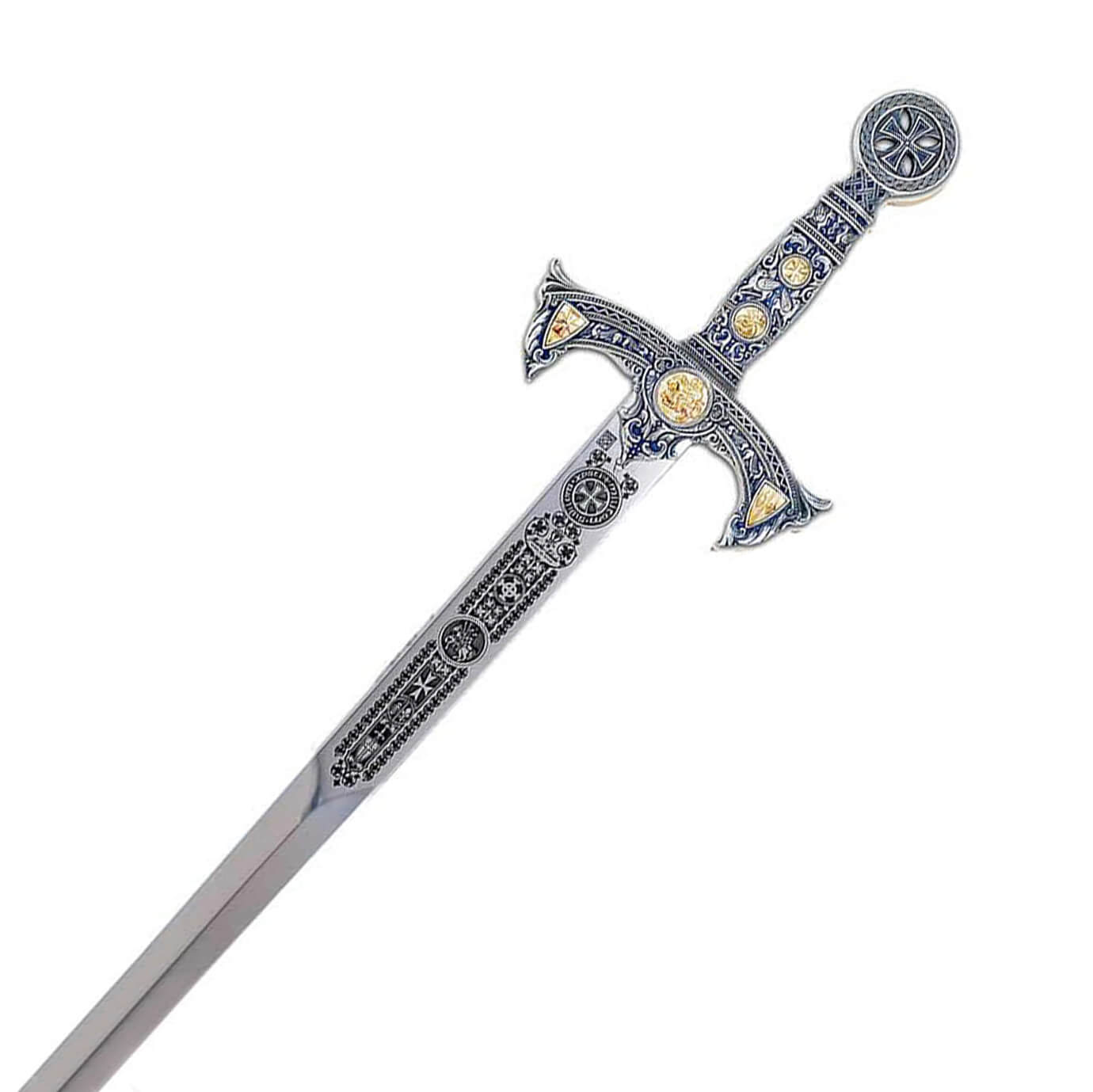 Espada Templária em prata com gravação profunda Marto MA584.1