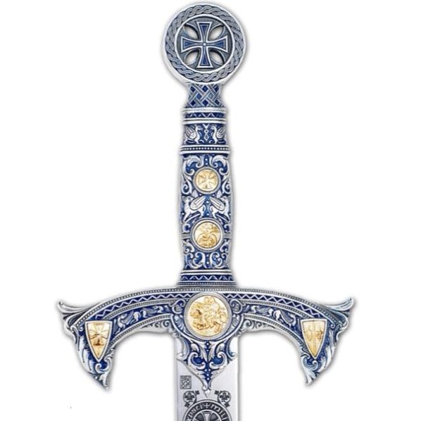 Espada Templária em prata com gravação profunda Marto MA584.1