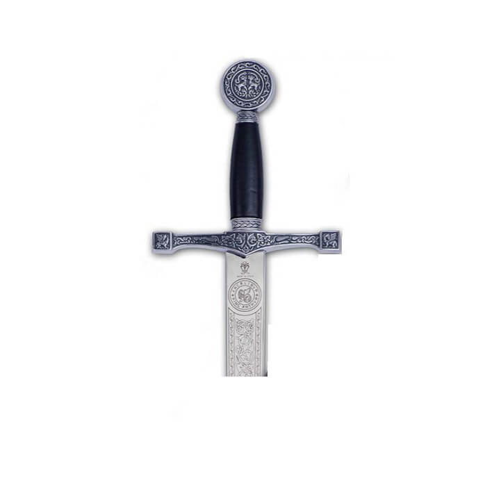 Espada de cadete Excalibur com punho prateado com gravuras Marto 8641