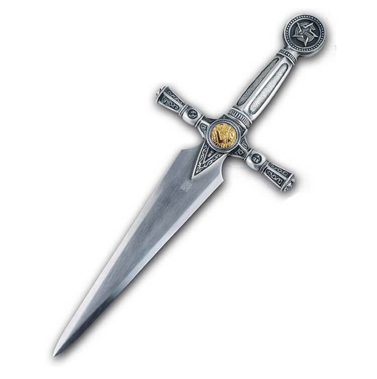 Adaga maçônica com acabamento prateado Marto 734