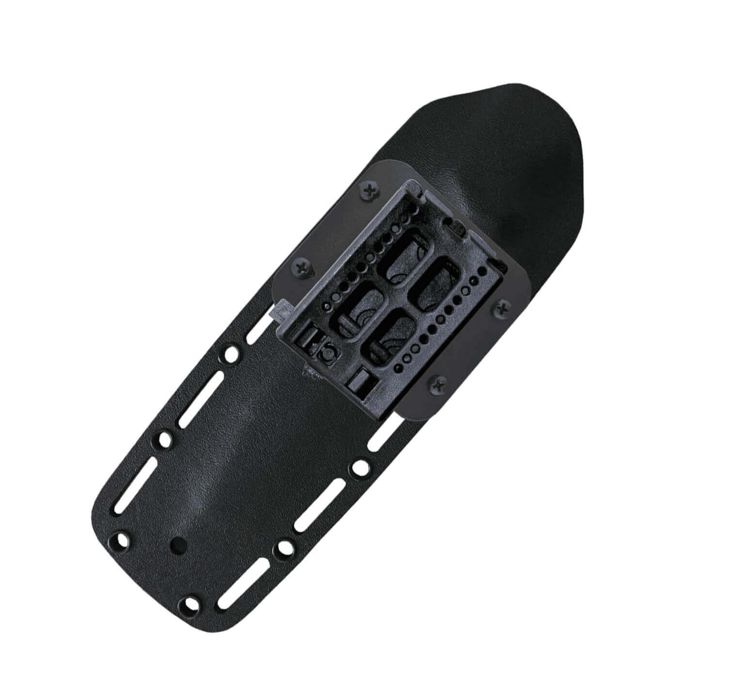 Couteau tactique Boina Verde Cadete avec manche en micarta noir, lame recouverte de noir et étui Kydex