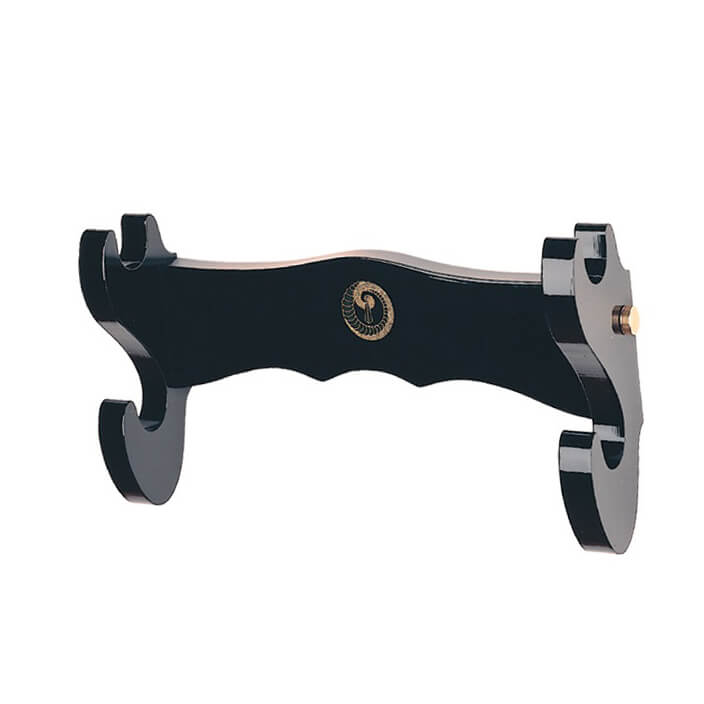 Support mural noir pour deux épées