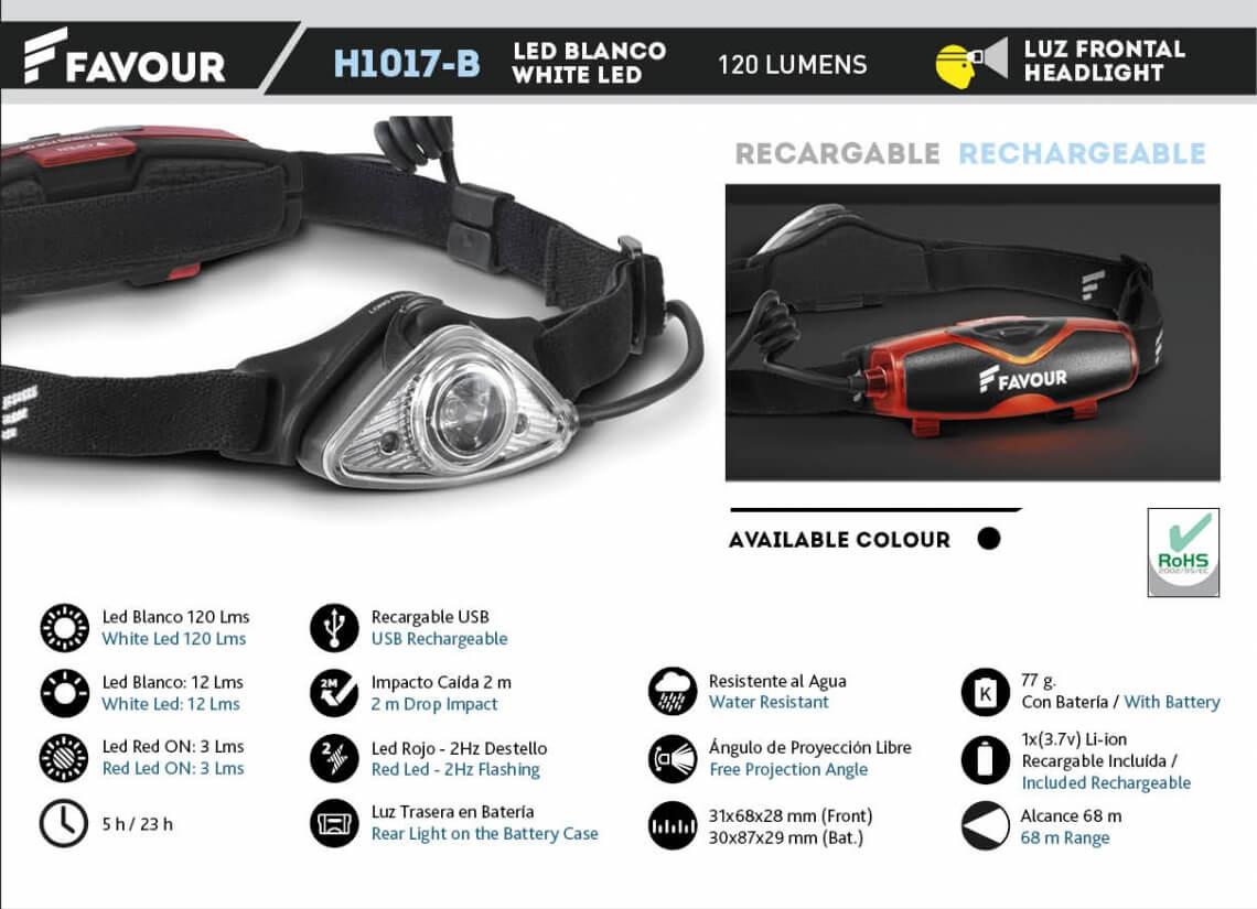 Feu avant à LED blanche de 120 lumens rechargeable par USB et ang...