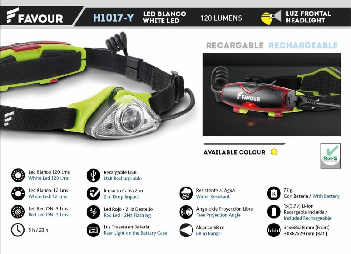 Feu avant jaune avec led blanche 120 lumens et feu arrière