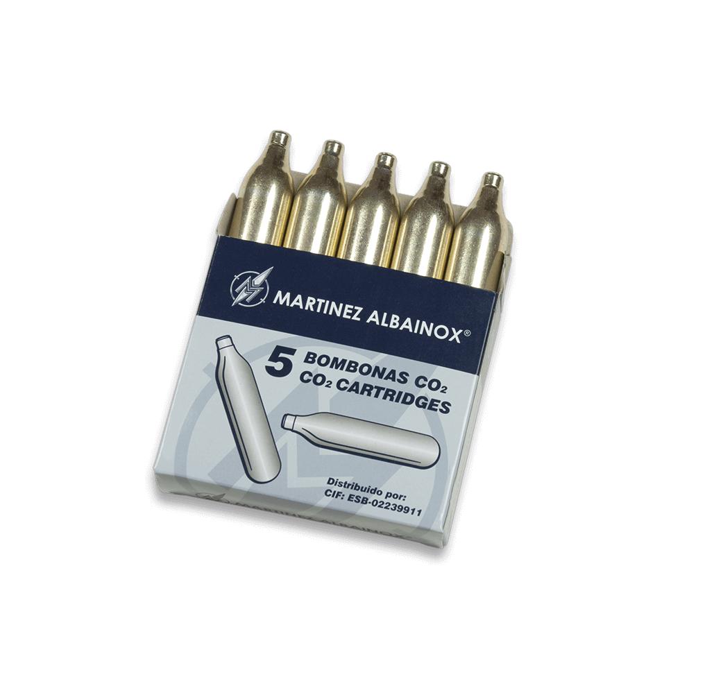 Boîte de cinq charges de CO2 pour airsoft de 12 grammes chacune