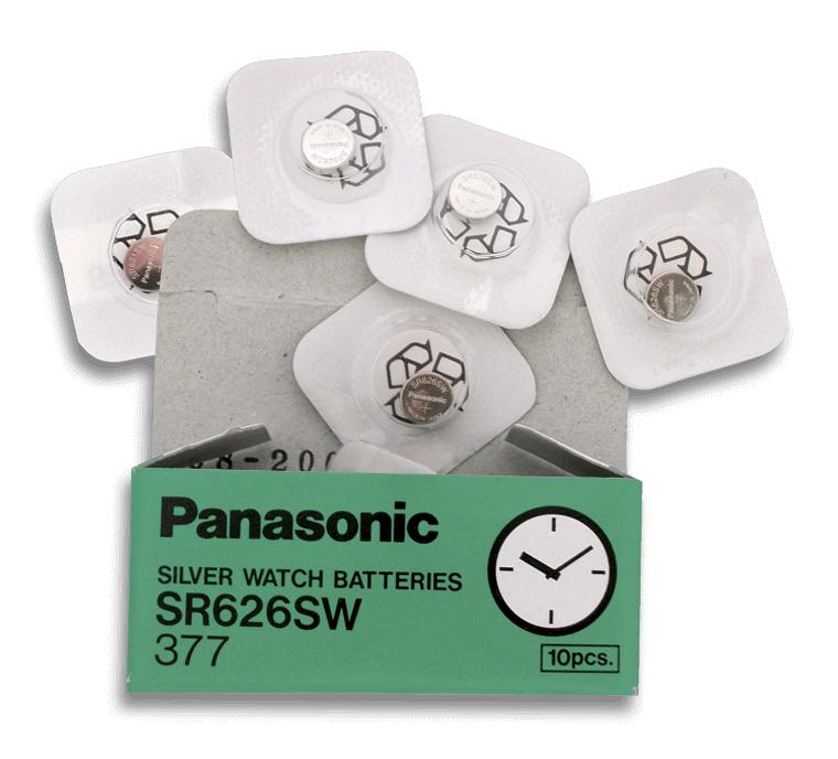 Boite de dix piles bouton G4-LR626-377-SR626-177 de la marque Pan...