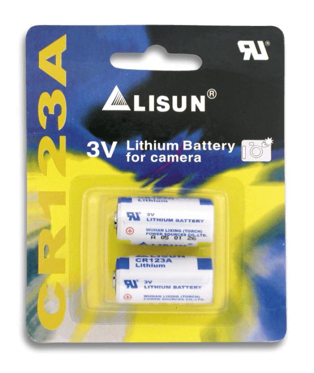 Deux piles au lithium de 3 volts de type CR123A