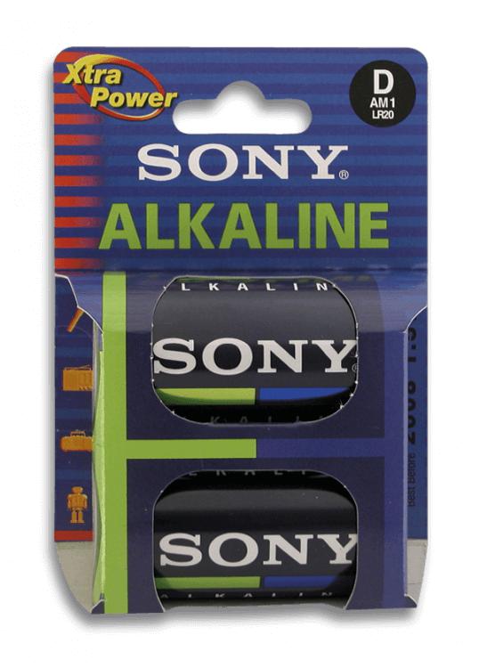 Lot de deux piles alcalines Sony LR20