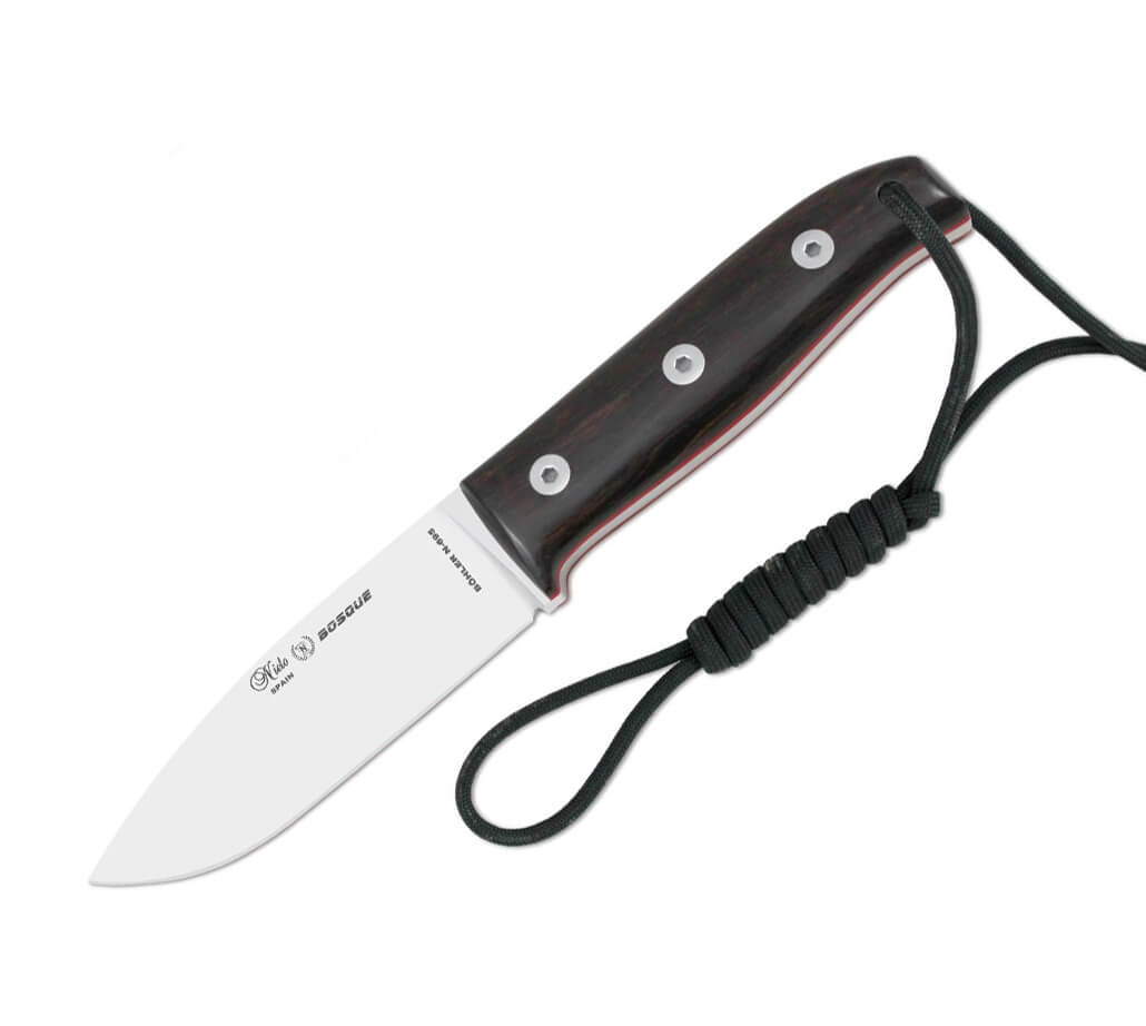 Nieto Bosque Bushcraftmesser mit Grenadillholzgriff und Bohler N6...