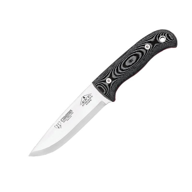 Couteau de bushcraft Cudeman ENT. Manche en micarta noir. Couvercle multi-positions