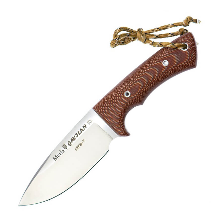 Faca tática Muela Gavilan C com cabo de micarta marrom e lâmina d...