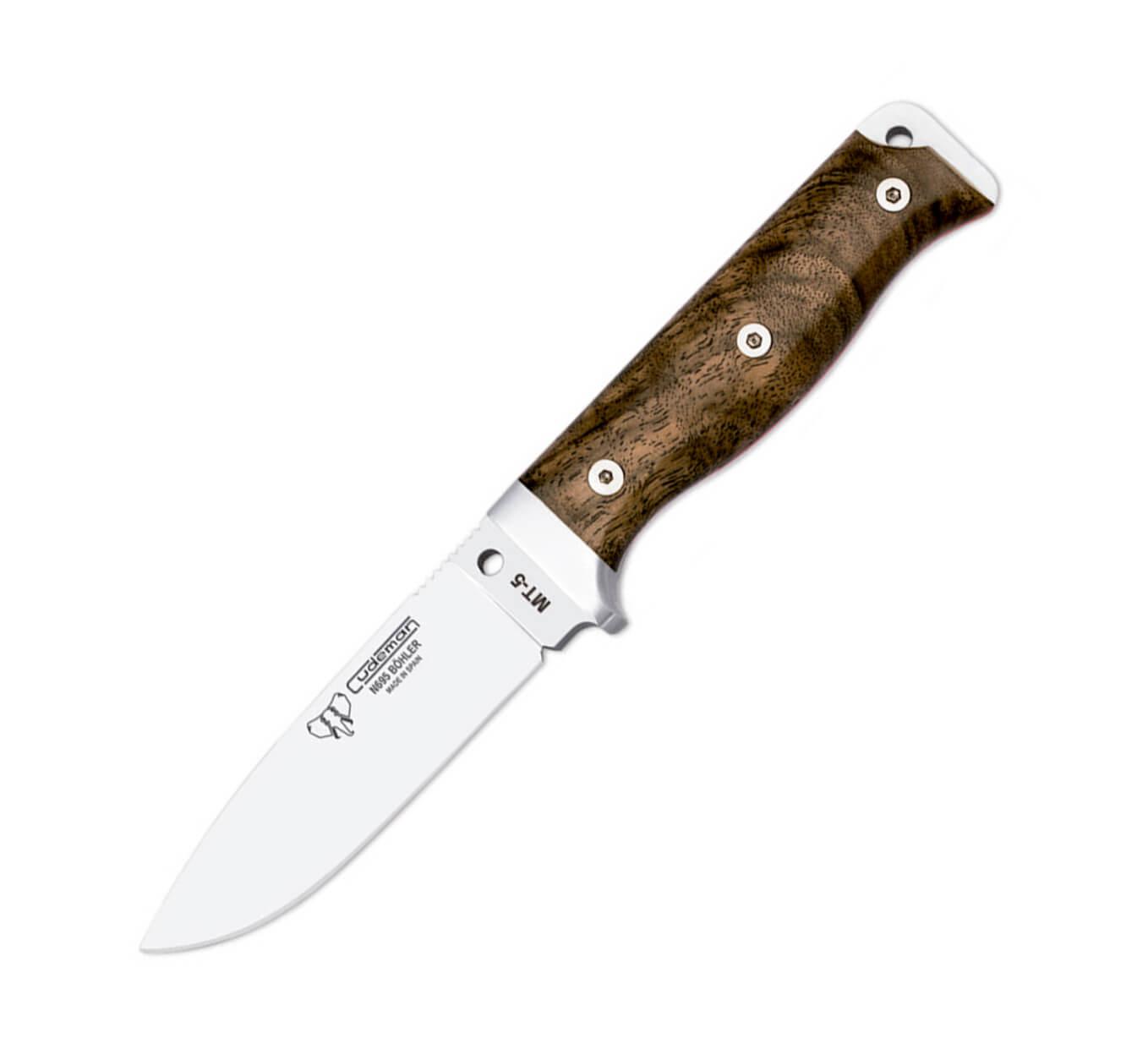 Cudeman MT5 knife. Polished walnut handle. Böhler N-695 steel. Le...