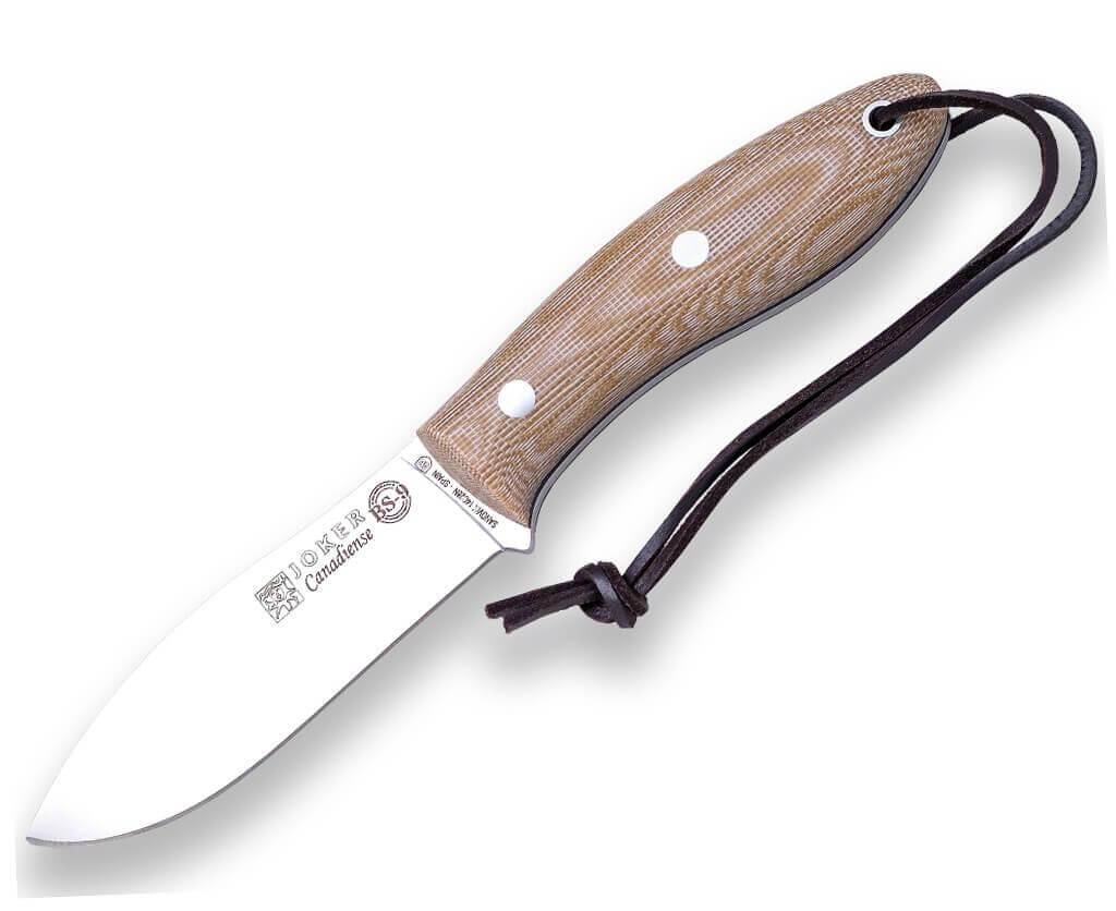 Cuchillo de Bushcraft Joker BS9 Canadiense con mango de micarta canvas