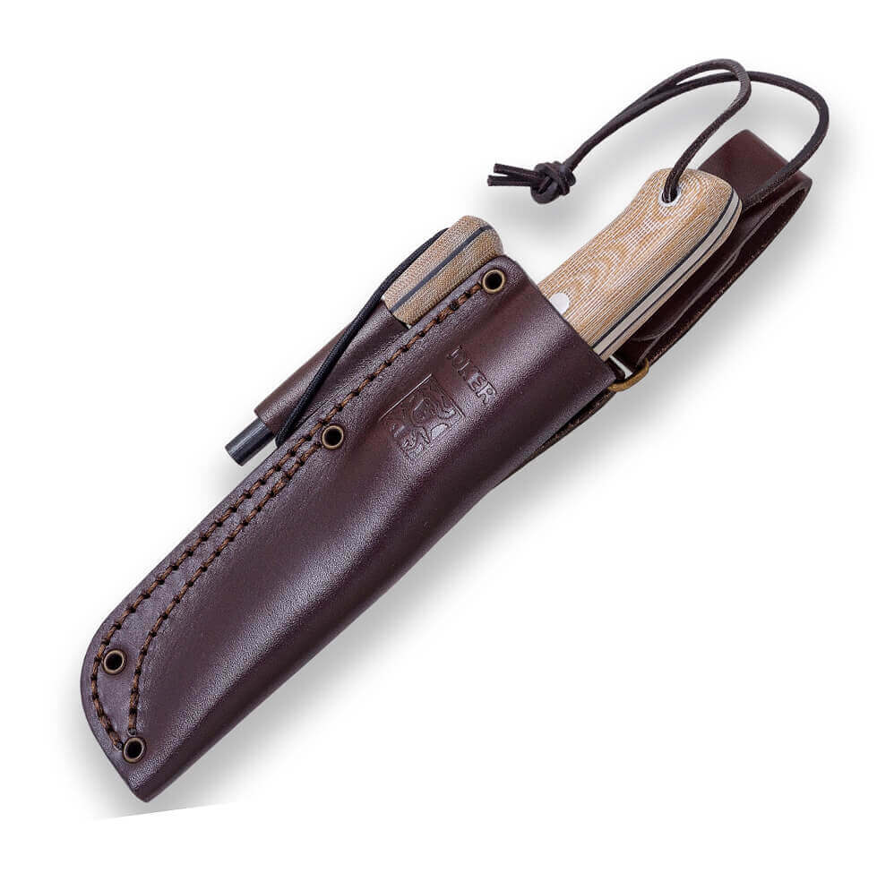 Faca Bushcraft BS9 Nordic Joker com cabo em micarta marrom e lâmi...