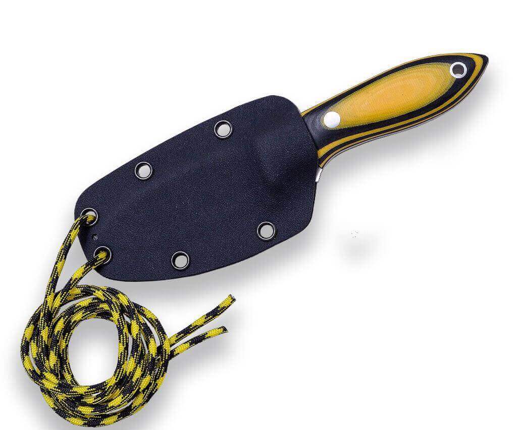 Joker Avispa BS9 Neck Knife mit zweifarbigem Micarta-Griff und Kydexscheide