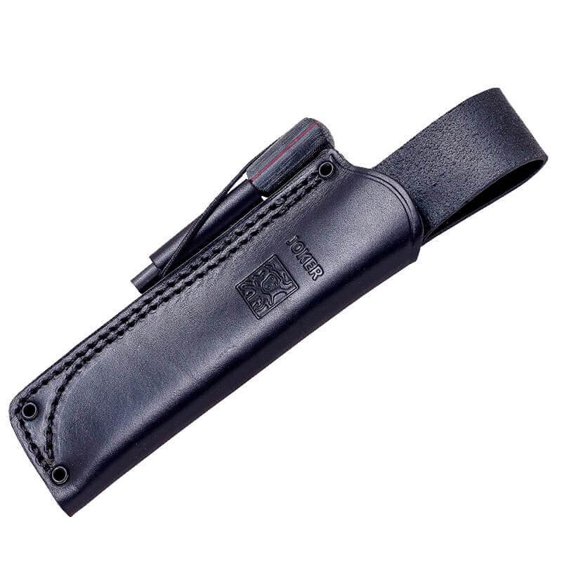 Joker BS9 Lynx with black micarta handle and leather sheath including ferrocerium