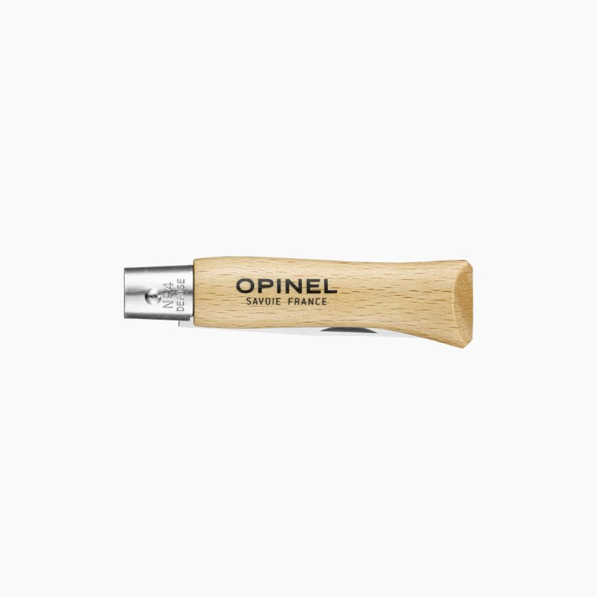 Opinel Nº 4 com lâmina de aço inoxidável e cabo de madeira de faia envernizada