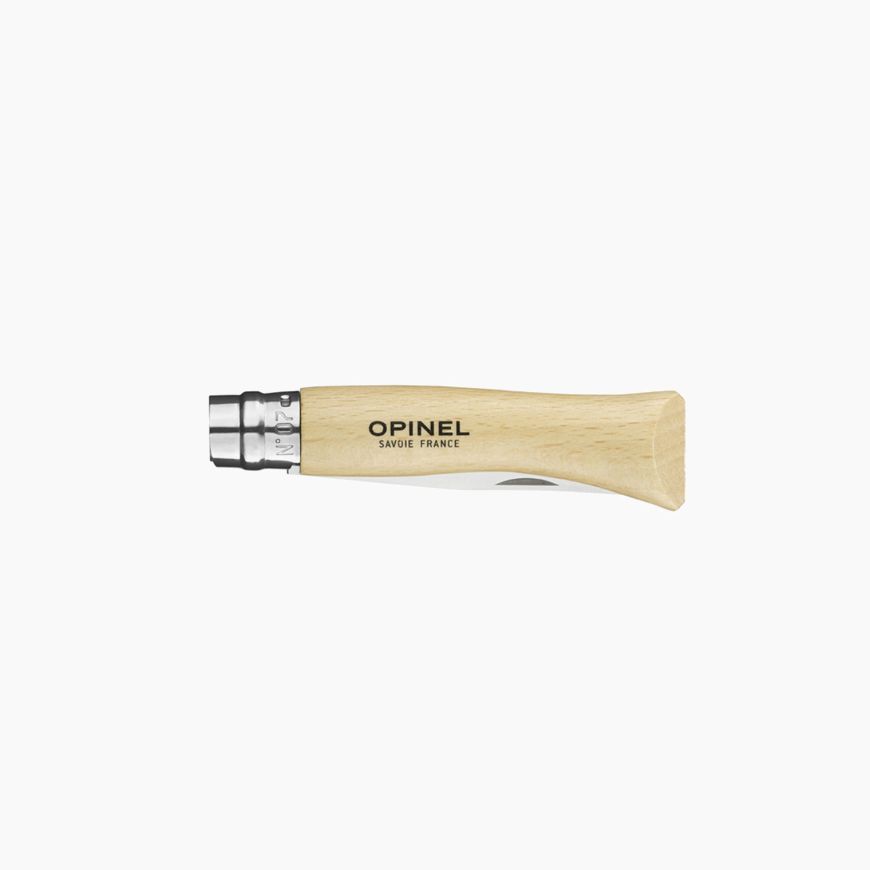 Opinel Nº 7 with stainless steel blade and varnished beech wood handle.