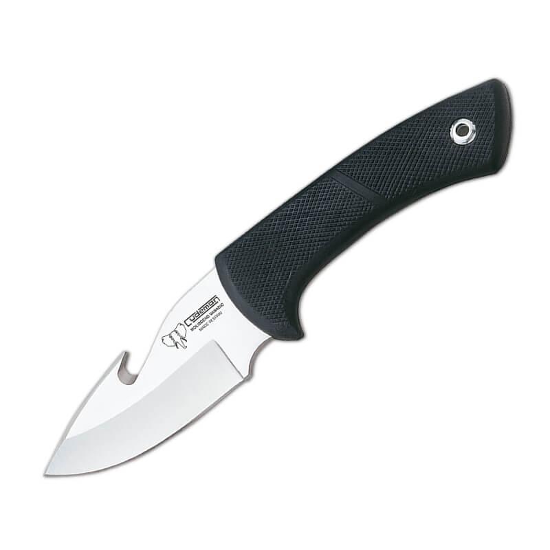 Cudeman skinning knife with non-slip black rubber grip