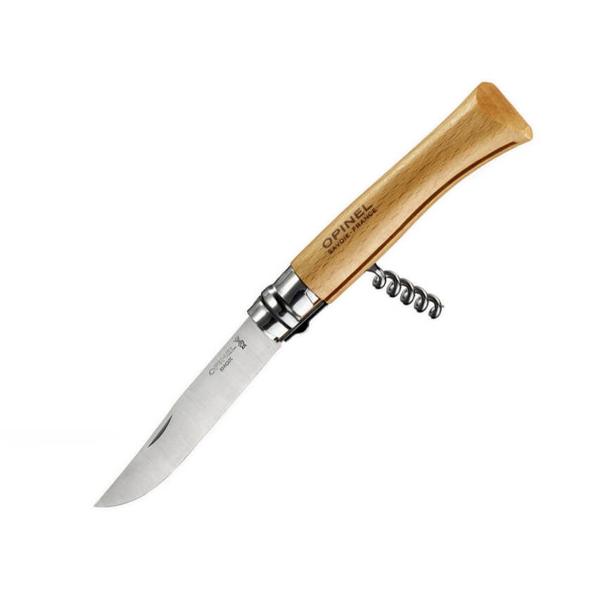 Opinel Nº10 Korkenzieher-Klappmesser aus Buchenholz