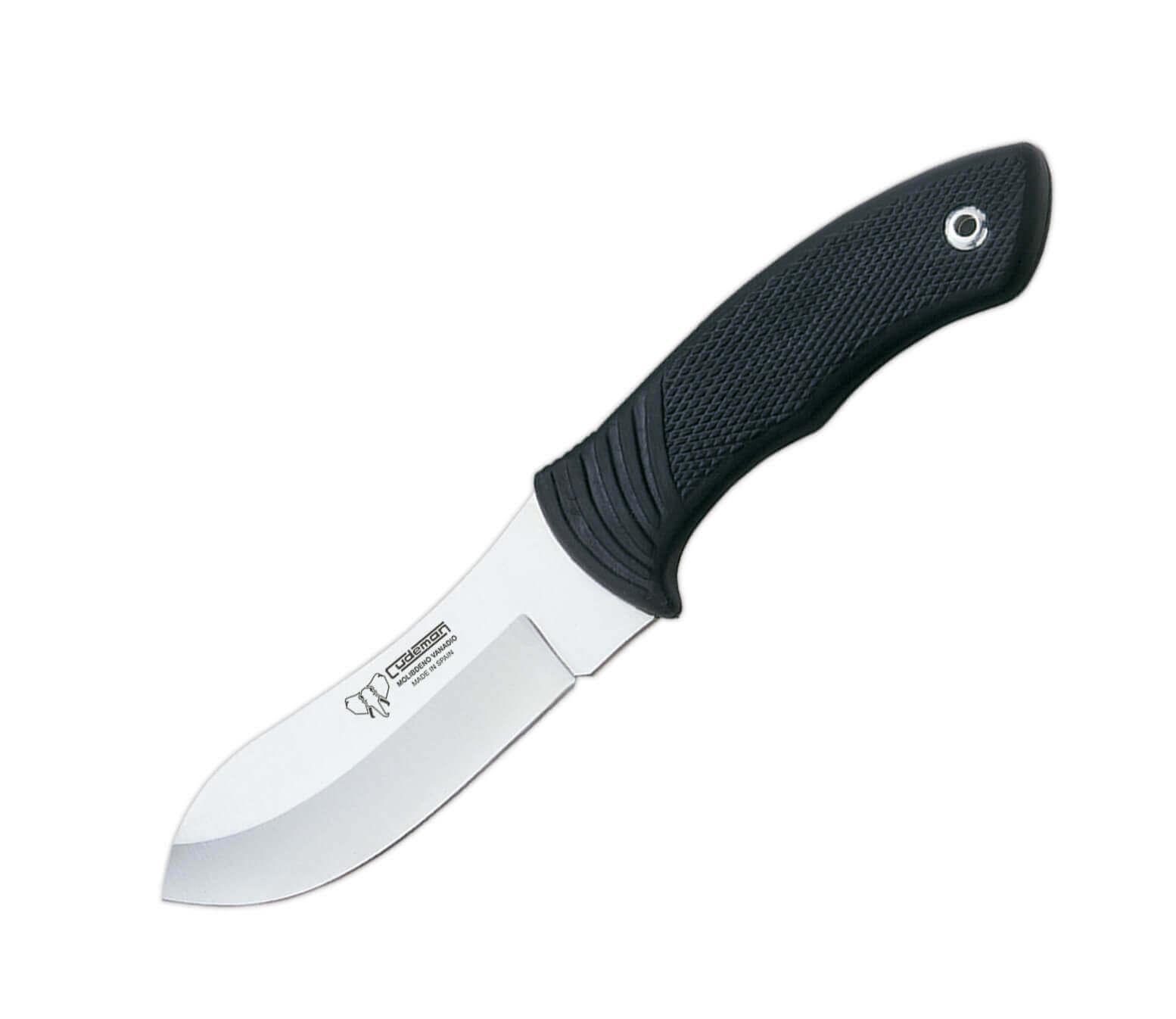 Cudeman Nessmuk 111-H hunting knife with black rubber handle and ...