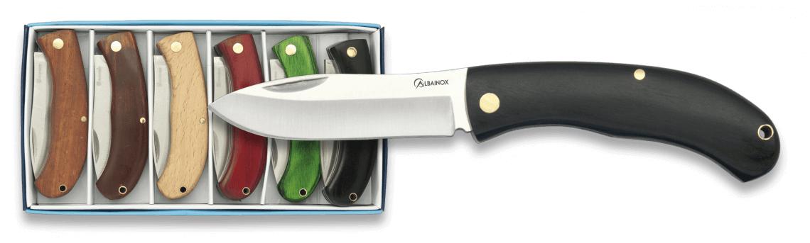 Conjunto de 6 canivetes Albainox apresentados em caixa com lâmina...