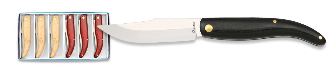 Set de surtido de seis navajas clásicas Albainox con mango de mad...