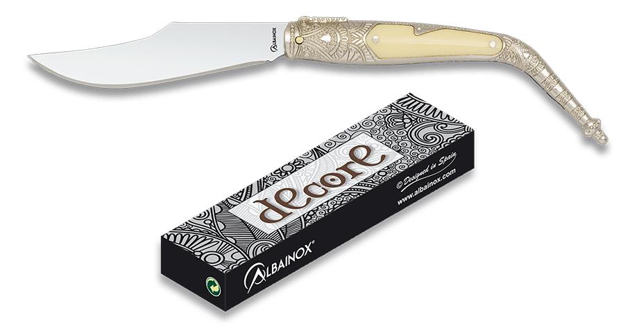 Coltello tascabile Albainox cromato con impugnatura in ABS, suppo...