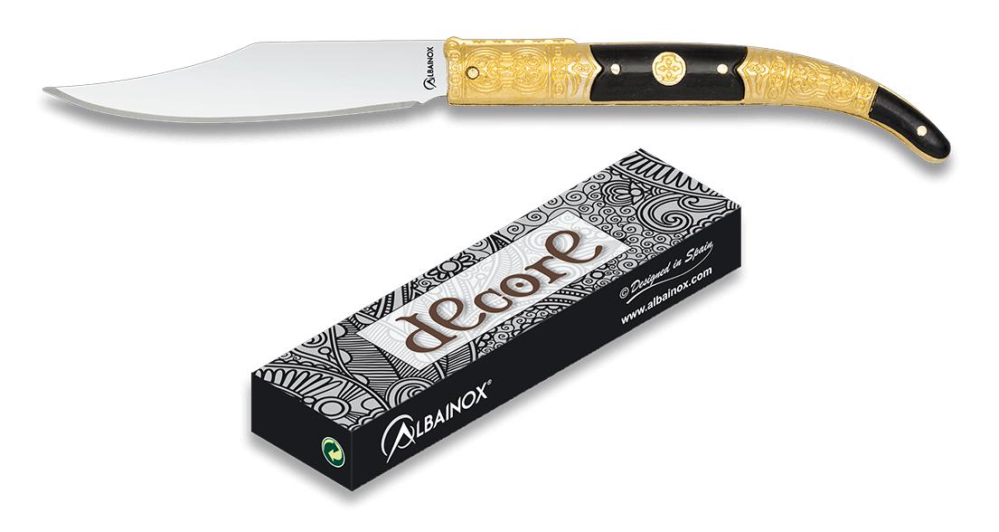 Coltello tascabile Albainox Decore dorato con impugnatura in ABS ...