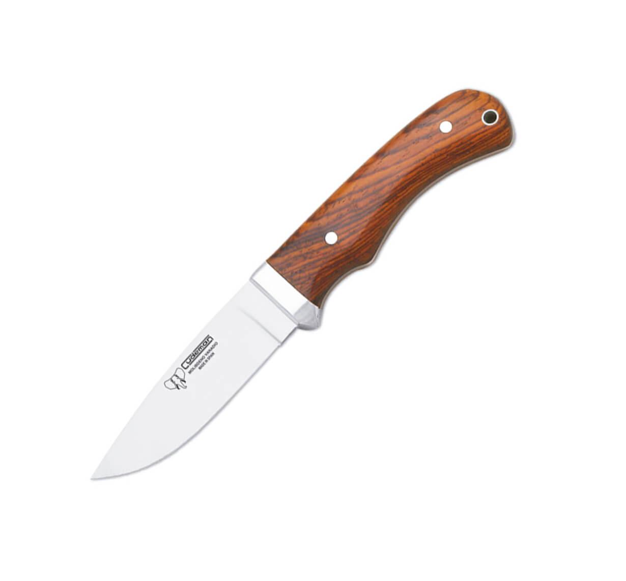 Couteau de chasse Cudeman avec manche en bois de cocobolo poli et lame de 9 cm