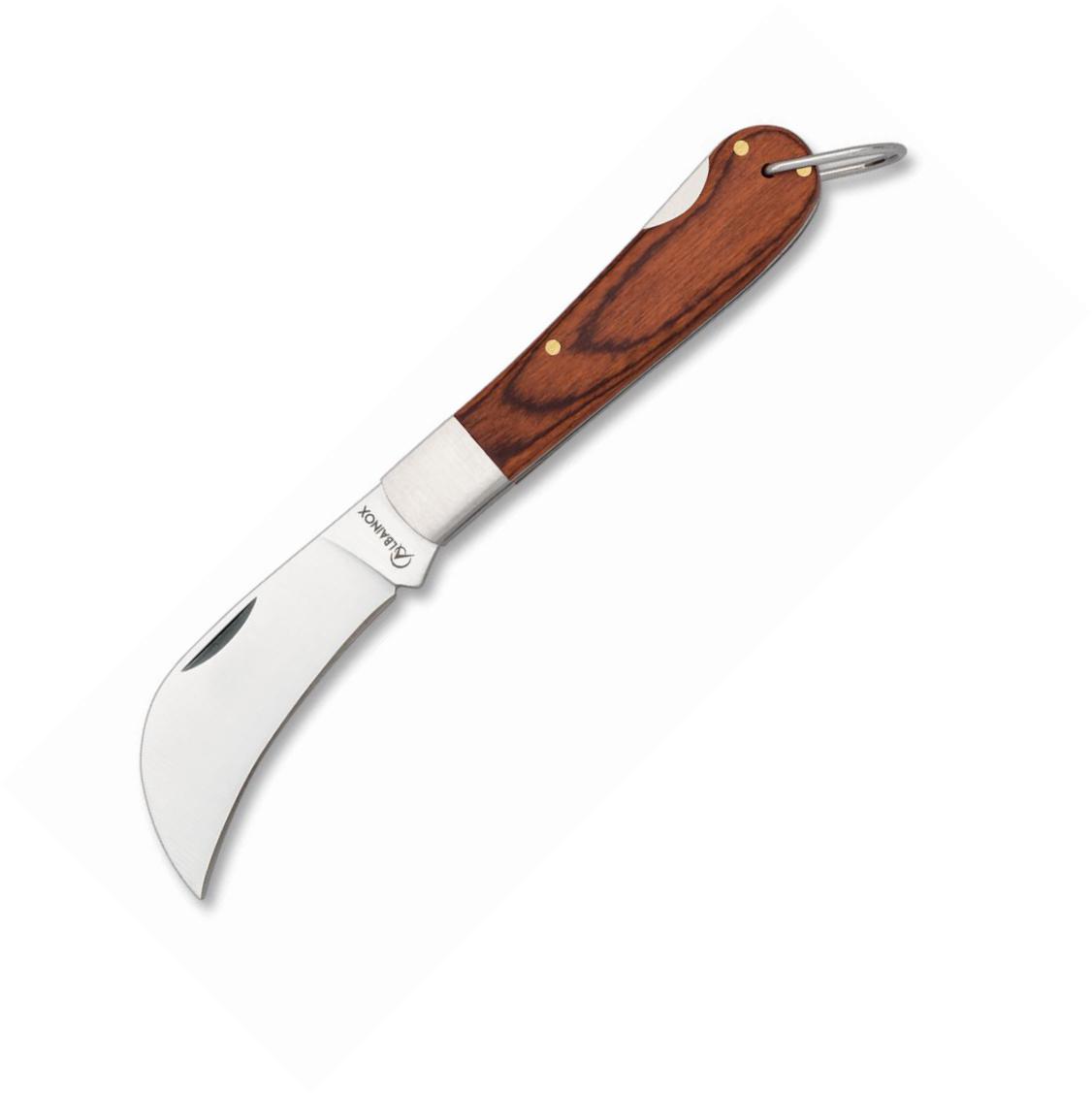 Albainox tranchete pocket knife with wooden handle, back lock and...