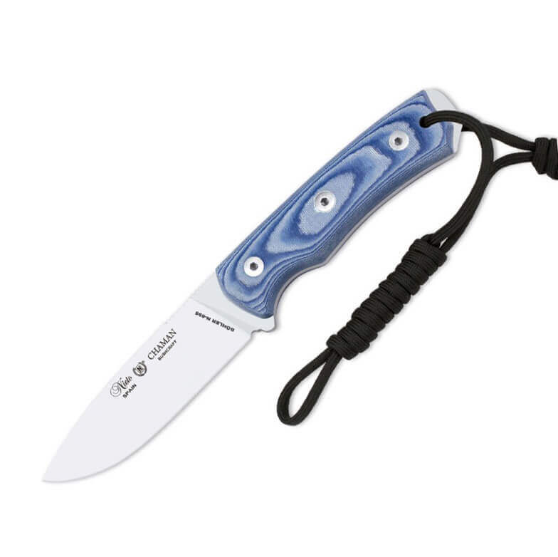 Faca de sobrevivência Nieto Chaman bushcraft com cabo Katex azul ...