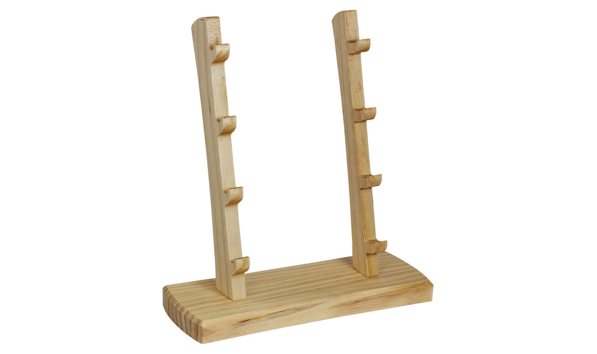 Base en bois de pin pour 4 couteaux