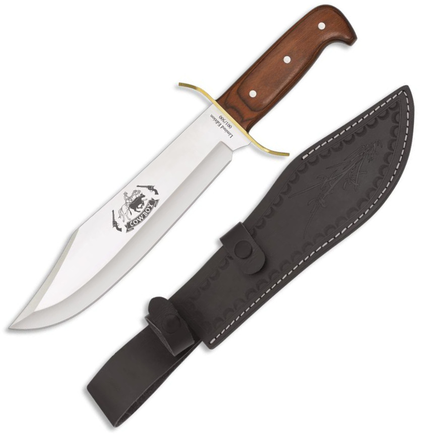 Coltello da caccia Albainox Cowboy con manico in legno, bolster i...